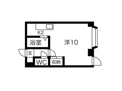 ローヤルハイツ南郷15(1K/1階)の間取り写真