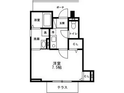 メゾン・ド・ソレイユ(1K/1階)の間取り写真