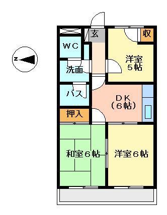 レジデンス21(3DK/2階)の間取り写真