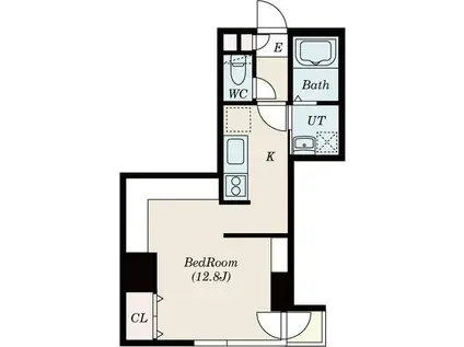 BIBOタワー札幌(1K/8階)の間取り写真