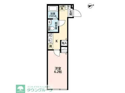 エクセラン竹ノ塚(1K/1階)の間取り写真