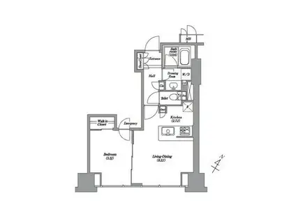 レキシントンスクエア白金高輪(1LDK/12階)の間取り写真