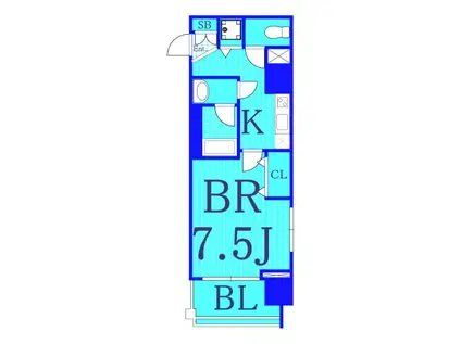 アストリア鶴見(1K/6階)の間取り写真