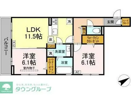 トレビ・フォンタナ(2LDK/3階)の間取り写真