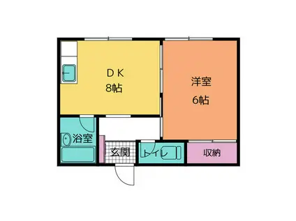 フォーカスライト大岡(1DK/1階)の間取り写真