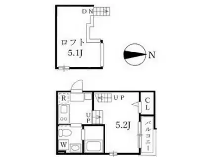 DAFFODIL(1K/2階)の間取り写真
