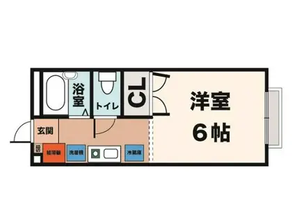 サンフレーズ東町I(ワンルーム/1階)の間取り写真
