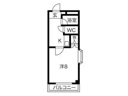 オリオンハイツ(1K/2階)の間取り写真