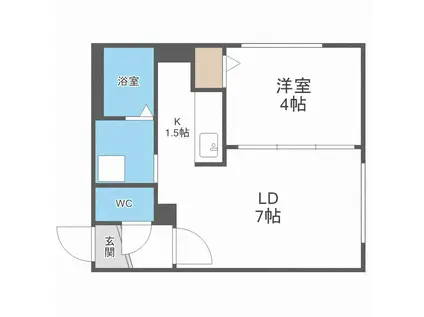 ラフィーネ栄町(1LDK/5階)の間取り写真