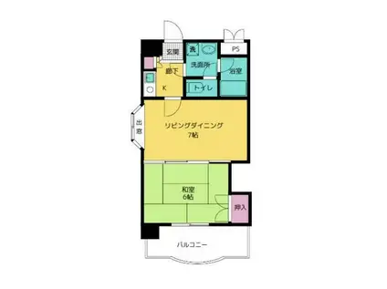 別府ダイカン(2K/4階)の間取り写真