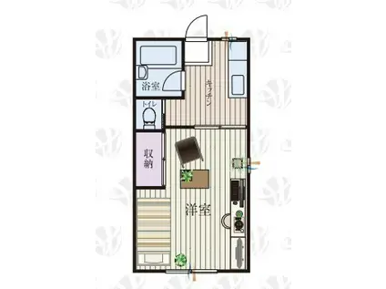 BCASA伊勢原RE-BORN(1K/2階)の間取り写真