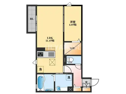 D-ROOM真崎(1LDK/1階)の間取り写真