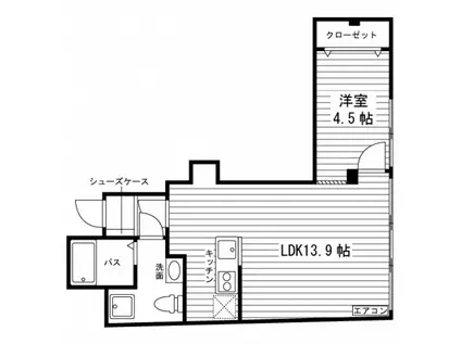オンリーワンビル堀川(1LDK/3階)の間取り写真