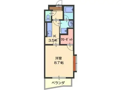 ハーモニー星崎(1K/3階)の間取り写真