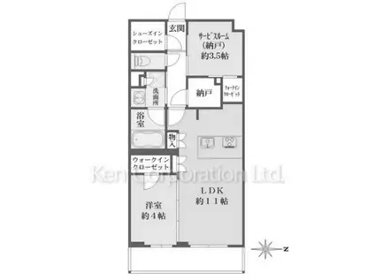 LA PERLA JIYUGAOKAII(1SLDK/B1階)の間取り写真