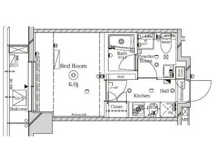 ラフィスタ池袋(1K/7階)の間取り写真