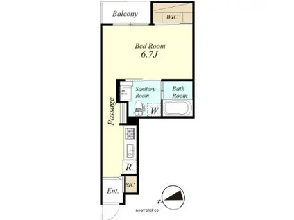 J.P.ROUTE312(ワンルーム/2階)の間取り写真