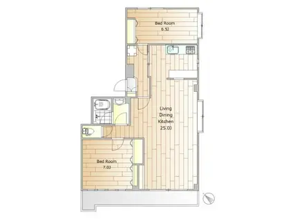 グランドキャッスル学芸大(2LDK/1階)の間取り写真