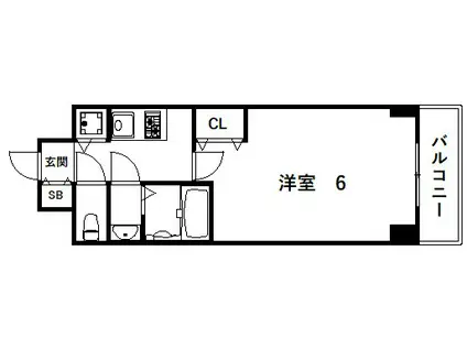 エスリードレジデンスグラン神戸三宮シティ(1K/11階)の間取り写真