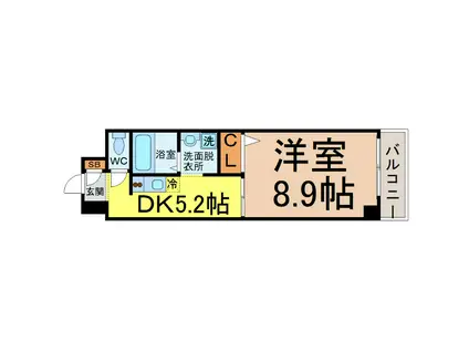 トリニティM3(1DK/5階)の間取り写真