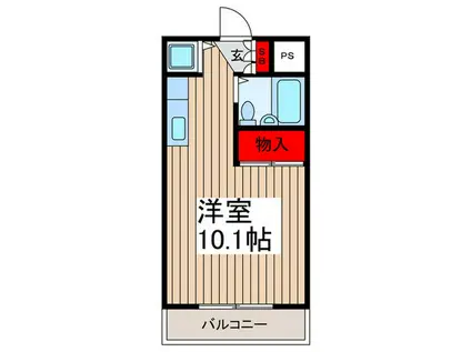 エクセルハイム(ワンルーム/1階)の間取り写真