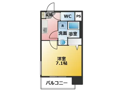 プレサンス東別院駅前(1K/3階)の間取り写真