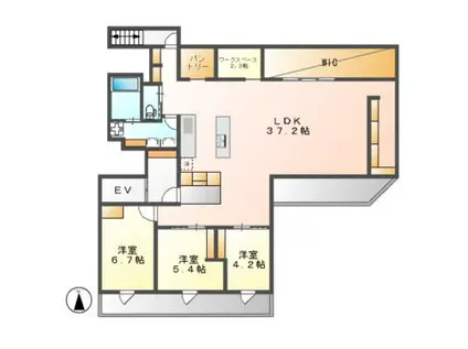 MOTHER(3SLDK/2階)の間取り写真
