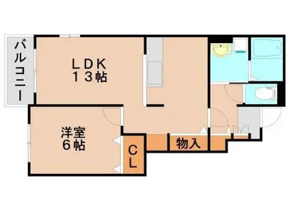 ロワンテール IV(1LDK/1階)の間取り写真