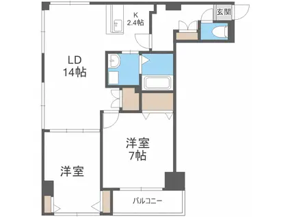 レゾ札幌(2LDK/7階)の間取り写真