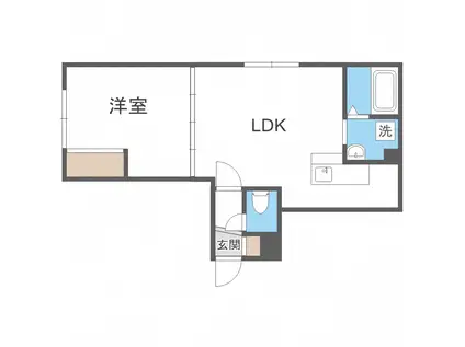 フリーダムコート栄通16(1LDK/4階)の間取り写真