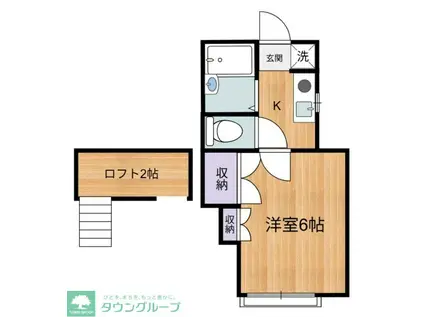 エトワール武蔵野(1K/2階)の間取り写真