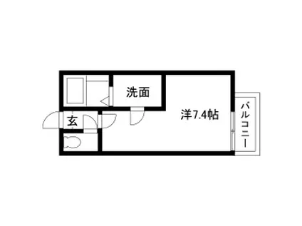 シーザリオ(ワンルーム/2階)の間取り写真