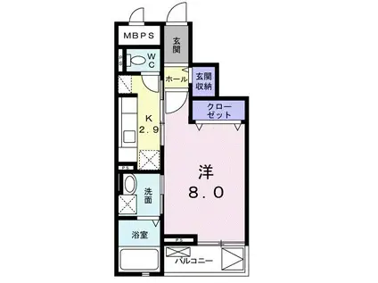 ユトリナ湘南 A(1K/3階)の間取り写真