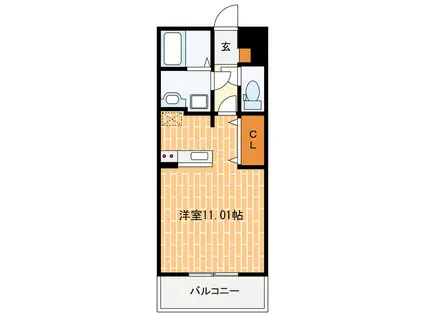 グランストーク新貝(ワンルーム/2階)の間取り写真