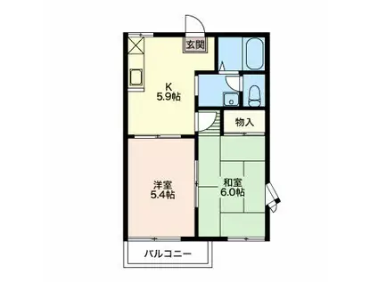 サンパレストリイ(2K/2階)の間取り写真