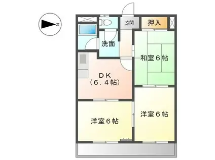 ニューマンション日比野(3DK/3階)の間取り写真