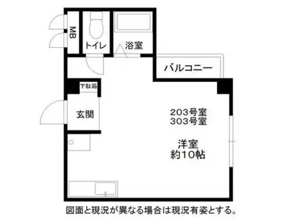 ヴェルデ360(ワンルーム/3階)の間取り写真