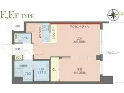 プレジオ塚本ASIAN(1LDK/8階)の間取り写真