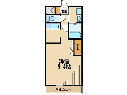 ベルガモット(1K/2階)の間取り写真