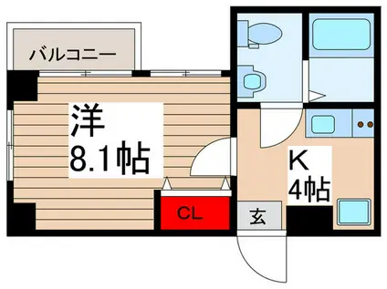 ノース FIELD 飯能(1K/2階)の間取り写真