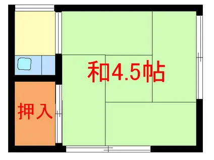 葵荘(1K/2階)の間取り写真