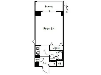 パシフィック・ソフィート西川口(1K/3階)の間取り写真