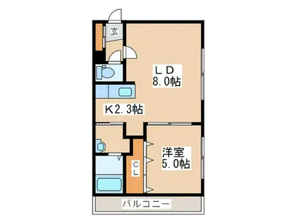 GRANMODE澄川(1LDK/2階)の間取り写真