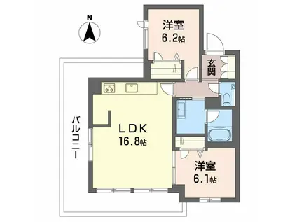 シャーメゾン刈谷(2LDK/4階)の間取り写真