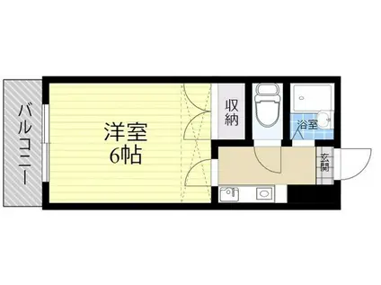 レオパレス東大道(1K/1階)の間取り写真