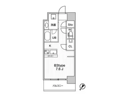 JMF RESIDENCE 町田(ワンルーム/6階)の間取り写真
