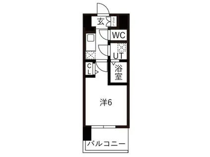 エスリードレジデンス玉造ザ・イースト(1K/7階)の間取り写真