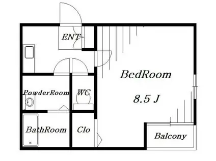 プレアデス(1K/2階)の間取り写真