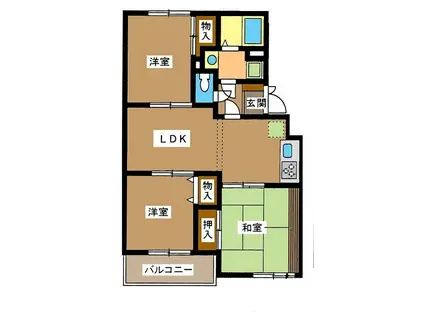 セレーブル北朝霞(3LDK/2階)の間取り写真