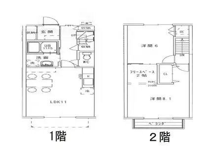 ウエストタウンファミリー(2LDK/1階)の間取り写真